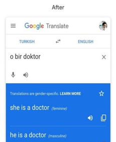 谷歌翻譯引入減少性別偏見的更新，英法等六語種首發